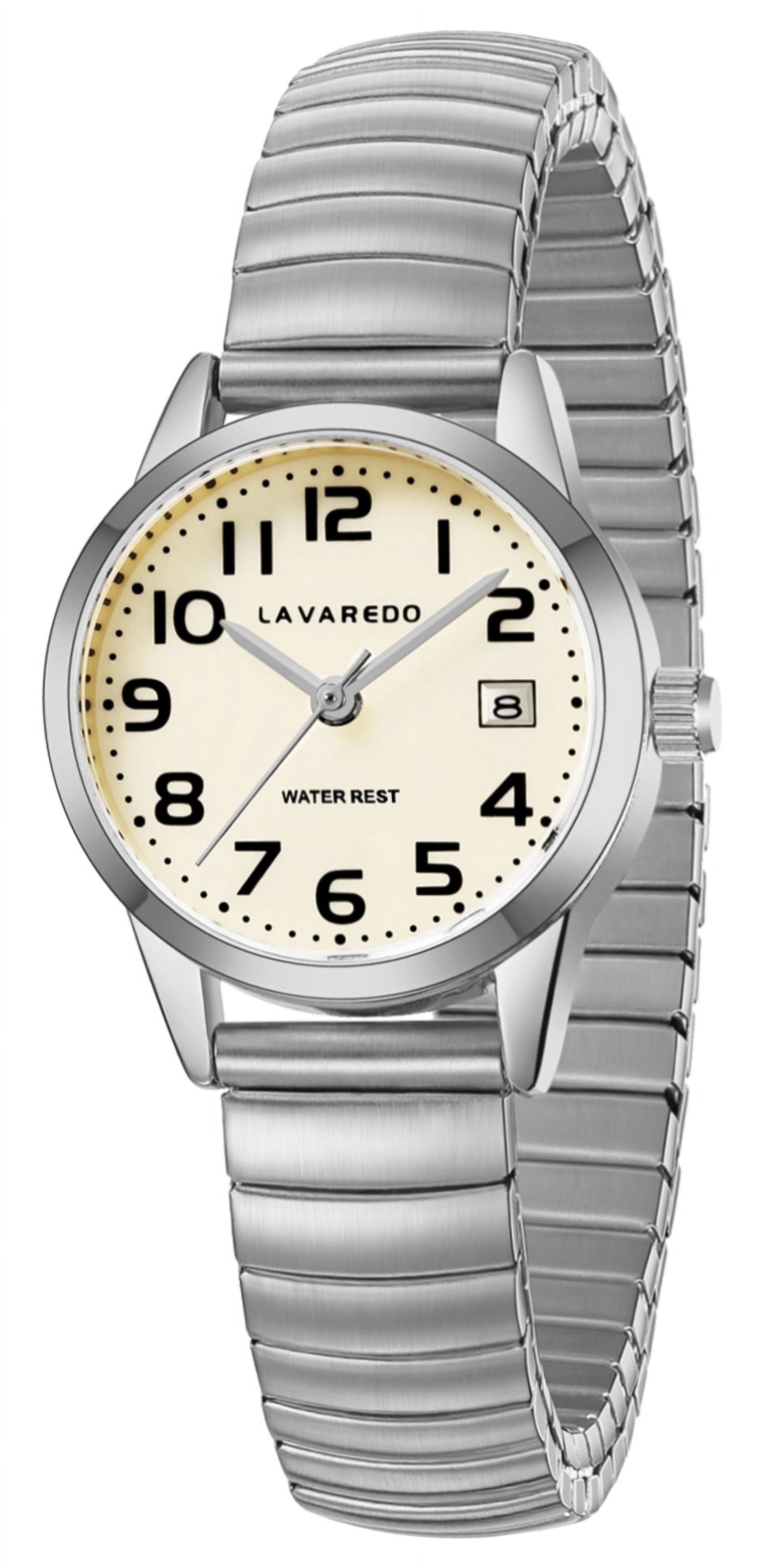 Gold Watches for Women Easy Reader Analog Ladies Quartz Watches with Stainless Steel Expansion Band, Waterproof Watches Gift For Women -S Size