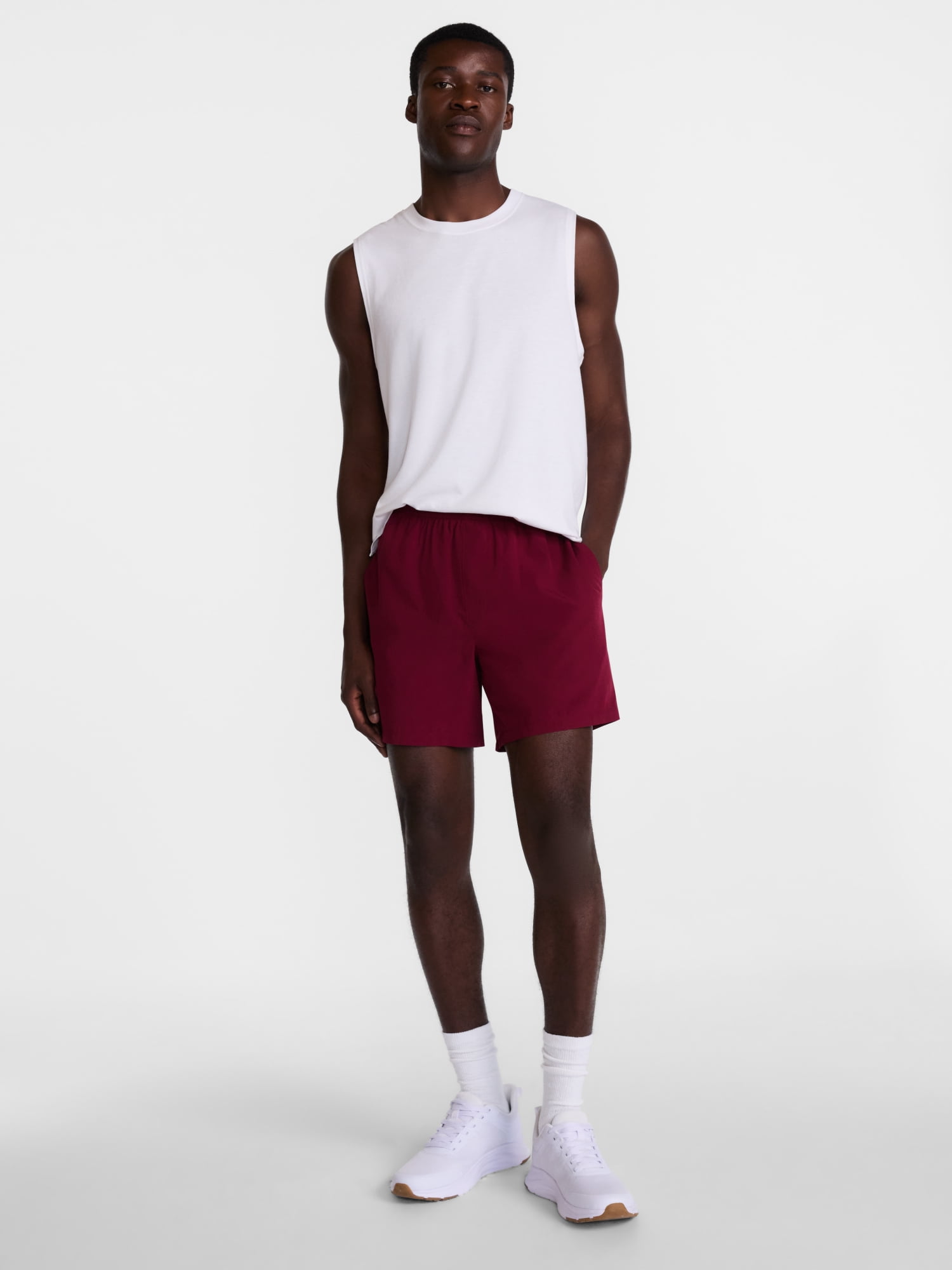 Athletic Works Men's and Big Men's Woven Running Shorts, 6" Inseams, Sizes XS-5XB