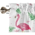 thumbnail image 5 of 3 Piece Pink Flamingo Kitchen Curtains, Tier and Valance Rod Pocket Window Curtains Set Summer Tropical Palm Tree Cafe Curtains for Kitchen Valances Window Treatment 54X18in+27x36in×2, 5 of 5