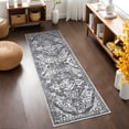 thumbnail image 3 of MeyJey Boho 2'x6' Runner Rug for Hallway, Non Slip Machine Washable Rug Distressed Vintage Floor Carpet for Bedroom Dinning Living Laundry Room, Gray, 3 of 14