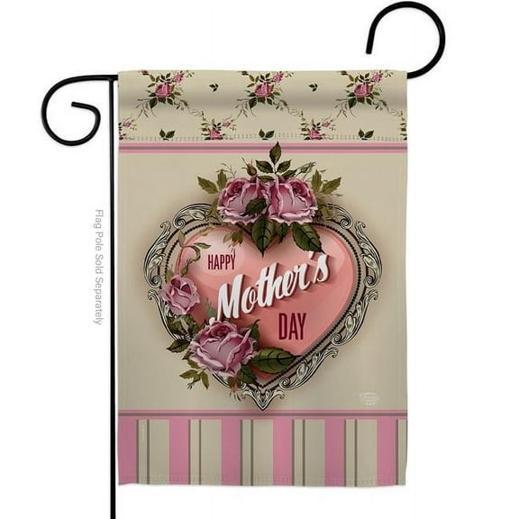 Ornament Collection G192183-BO Rose Mother Day Family 13 x 18.5 in. Double-Sided Decorative Vertical Garden Flags for House Decoration Banner Yard Gift