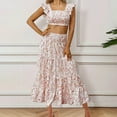 thumbnail image 6 of WMTBSRSW Two Piece Outfits for Women Floral Flowy Sleeveless Cropped Tank Tops and Tiered Ruffle Maxi Skirt Set Lightweight Casual Beach Vacation Sets, 6 of 6