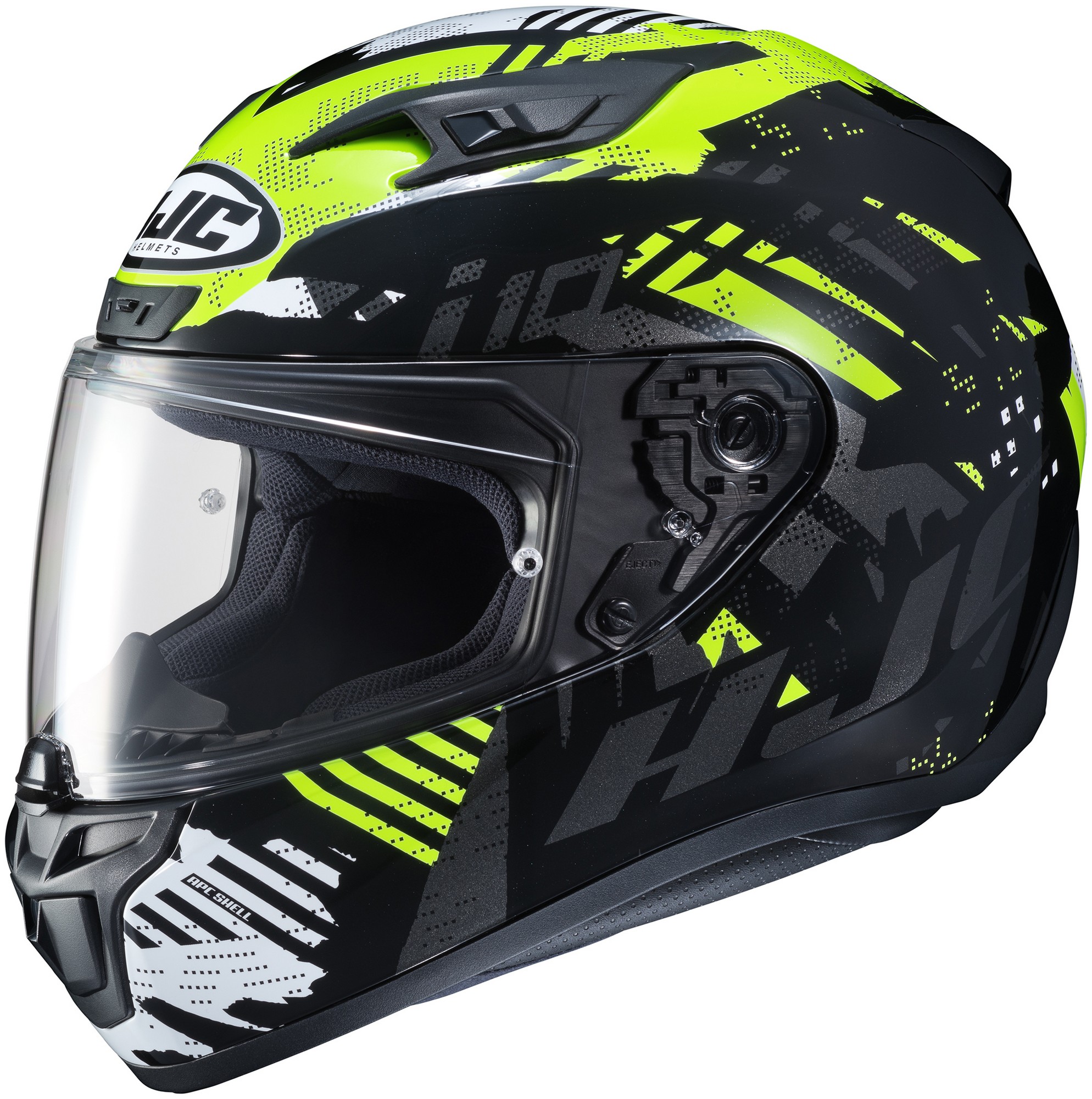 HJC i10 Fear Motorcycle Helmet Black/HiVis