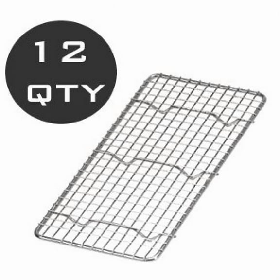 12 QTY - 1/3 SIZE WIRE PAN GRATE / COOLING RACK - WHOLESALE