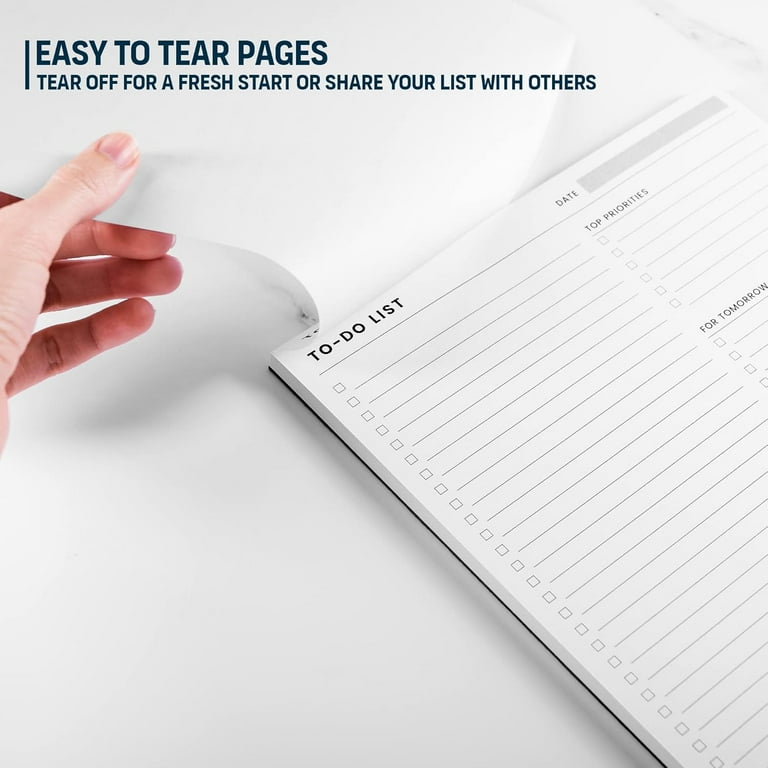 Blu Monaco Gold Edge Desk Pad – Undated Weekly Planner Notepad – 8.5 X 11, 50 Pages – Tear-Off Calendar For Scheduling And Organization