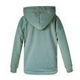 thumbnail image 4 of Womens Fall Hoodie Long Sleeve Zip Hoodie With Pockets Solid Color Pullover Sweatshirt Ulitacool Relax Fit Outfits Light Green M, 4 of 5