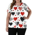 thumbnail image 5 of Womens Valentine Day Scrubs Love Heart Print Medical V Neck Cute Scrubs Short Sleeve Quick Dry Nursing Scrub Tops with Pockets Red XL, 5 of 5