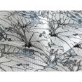 thumbnail image 3 of Ambesonne Botanical Quilted Bedspread Set 3 Pcs, Forest Flowers Exotic Art, Queen, Dark Blue Grey and White, 3 of 4