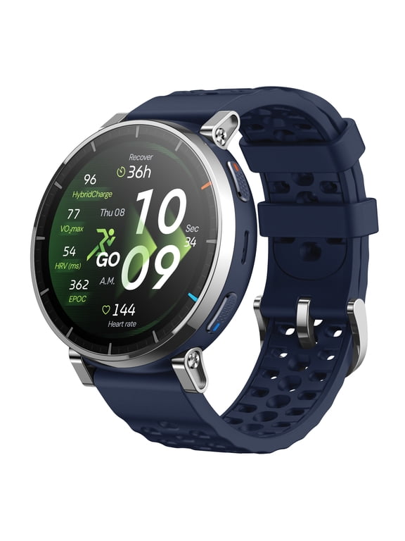 Active 3 Premium GPS Running Smart Watch, 1.32" AMOLED Sapphire Display, 12-Day Battery, Offline Maps, 170+ Workout Modes, Heart Rate & Fitness Tracker for Android & iPhone - Atlas Blue