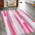 thumbnail image 2 of Pink Gray Stripes Area Rugs 3'x5', Washable Small Throw Rugs for Living Room Bedroom, Watercolor Modern Abstract Minimalist Indoor Outdoor Rug Non-Slip Low Pile Carpet Runner Reversible Floor Mats, 2 of 8