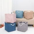 thumbnail image 6 of REGALWOVEN 13 Inch Square Fabric Collapsible Storage Basket Bin with Handle for Shelves Clothes Grey, 6 of 7