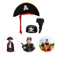 thumbnail image 2 of 2 piezas de Halloween Pirate Hat Masquerade Party Cosplay Props Pirate Cap para adultos (Red Ribbon Pirate Hat + Black White Skull Pirate Hat), 2 of 7