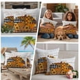 thumbnail image 5 of Orange Pumpkins Fall Outdoor Waterproof Pillow Covers, Thanksgiving Sunflowers Rustic Wood Decorative Rectangle Throw Pillowcase Sofa Cushion Sham for Patio/Couch/Chair, 20"x12" 2 Pack, 5 of 8