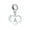 Silver-A, variant on Womens Initial Alphabet Bead Charm Heart Crystal Dangle for Sterling Silver Bracelet