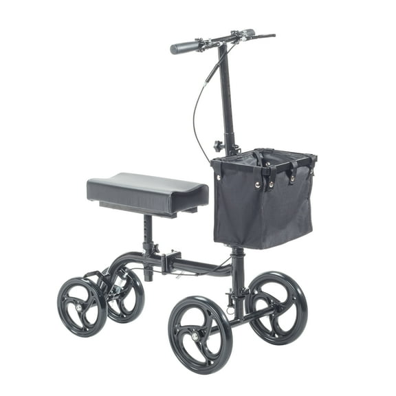 Equate Folding Knee Walker Alternative to Crutches, 10in Front Wheels, 350lb Weight Capacity