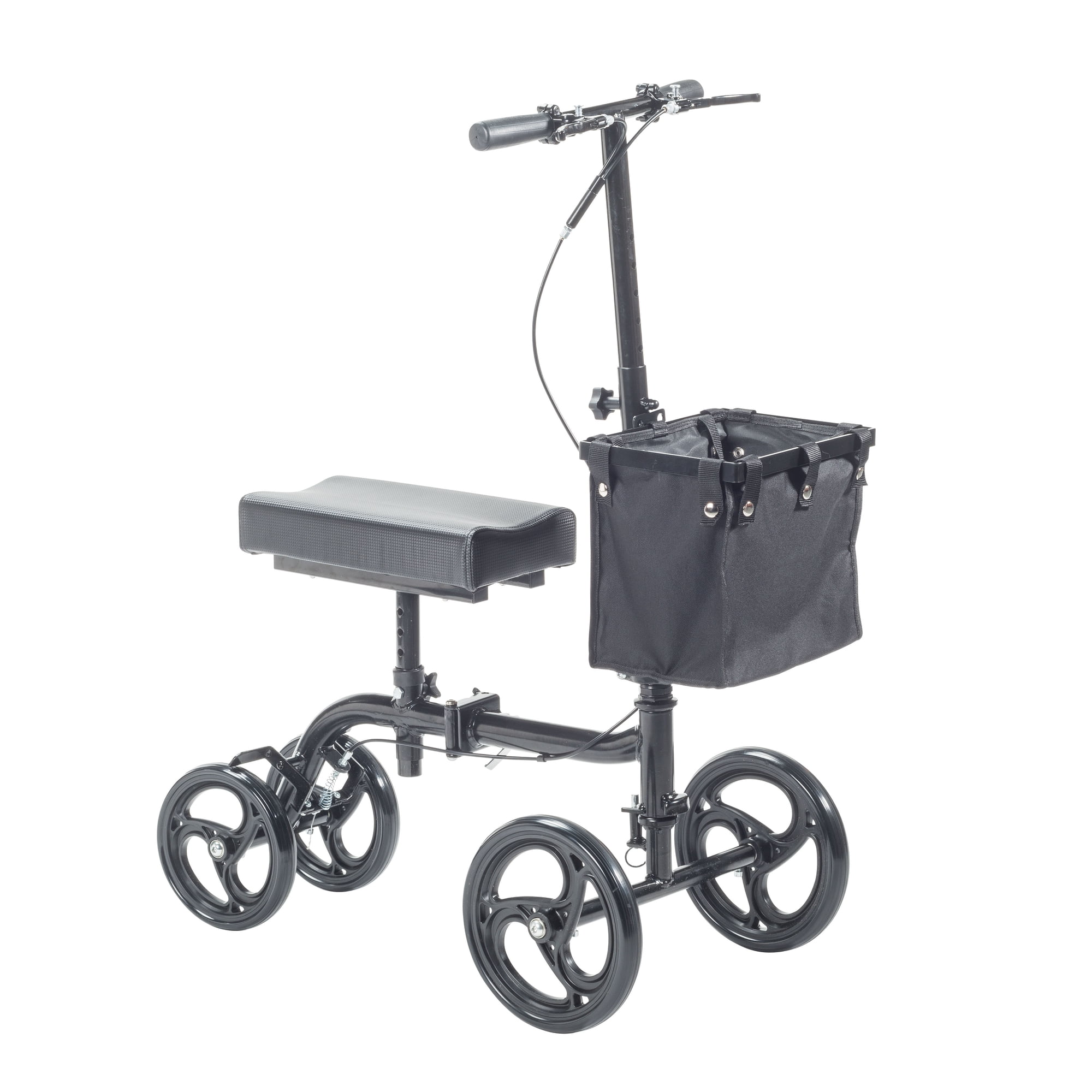 Equate Folding Knee Walker Alternative to Crutches, 10 in Front Wheels, 350 lb Weight Capacity