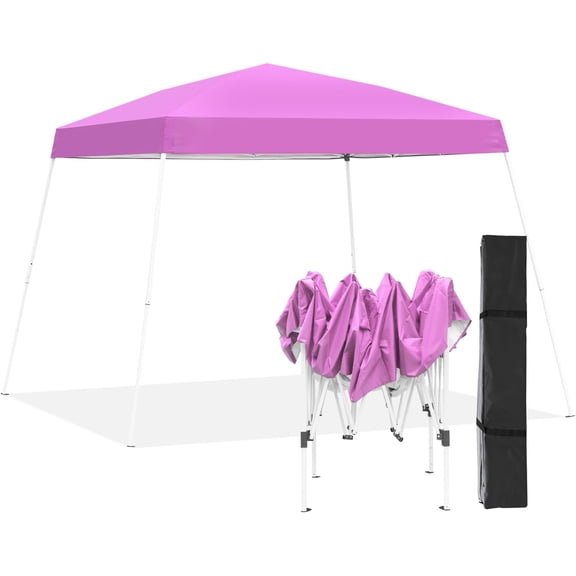 PAWTY Outdoor 8X8 Ft Pop Up Canopy Tent,Portable Instant Folding Shelter Gazebos, Patio Canopy with Carrying Bag, Pink.