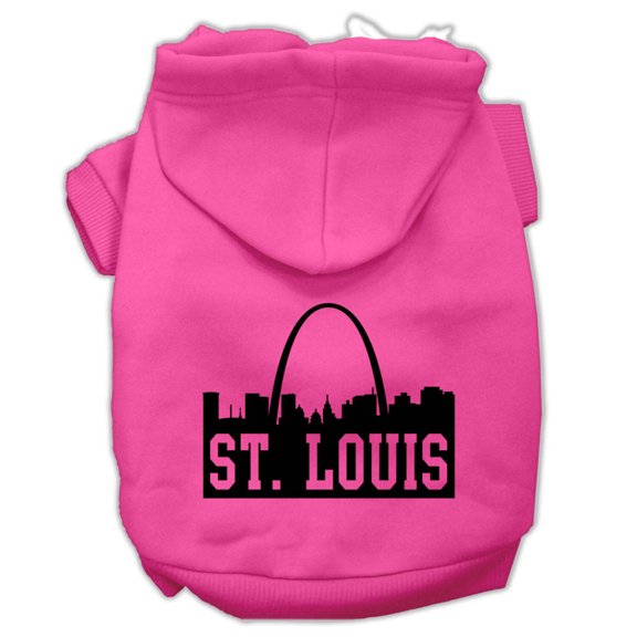 Mirage Pet Products St Louis Skyline Screen Print Pet Hoodies Bright Pink Size XXL
