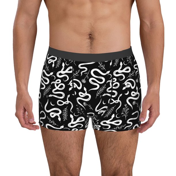 Fotbe Hand Drawn Snake Calzoncillos Tipo Boxer con Bolsa de Soporte Total para Hombre, X-Temp Fresco, Transpirable y de Secado Rápido-Small