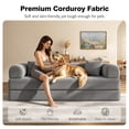 thumbnail image 6 of VKHCU 79" Convertible Sofa Bed, 5-in-1 Sleeper Sofa, Boneless Couch with Fixed-Shape Frame, Corduroy Folding Floor Sofa for Living Rooms,Bedroom, Apartment, No Assembly Required, Dark Gray, 6 of 9