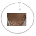 thumbnail image 2 of 2MM 3MM 4MM Dainty Imitation Pearl Choker Necklace, Delicate Round Bead Wedding Bridesmaid Necklace, Silver Plated Minimalist Fashion Jewelry Gift for Women, 2 of 8