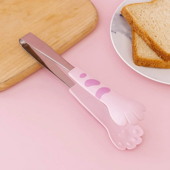 Cute Cat’s Paw Shaped Food Tongs, Stainless Steel Heat-Resistant Tongs for Grilling, Bread & Lemon Slices, Fun Kitchen Tool for Food Serving and Entertaining