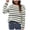 Beige, variant on Herrnalise Women's Knitted Crop Tops Round- Neck Stripe Splicing Recreational Pullover Knitting Sweater Long Sleeve Tops Pullover Jumper Sweaters