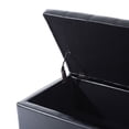 thumbnail image 5 of HomCom Large 51" Tufted Faux Leather Ottoman Storage Bench - Black, 5 of 7