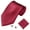 Claret, variant on iaksohdu Men's Fashion Solid Color Suits Ties Necktie Cufflinks Hanky Set Tuxedo Suit
