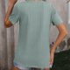 thumbnail image 4 of Faja moldeadora de cintura de verano para mujer, camiseta de manga corta con cuello redondo y botones, 4 of 5