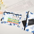 thumbnail image 4 of 2 Pack Flip Folders with Clear PVC Window Binder Pouches 3-Ring Binder Organizer for Office & Home Blue Bows Pattern, 4 of 6
