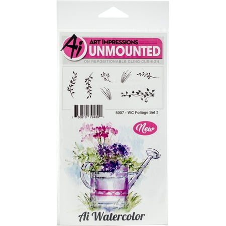 UPC: 0750810794391 | Art Impressions Watercolor Cling Rubber Stamps Foliage Set 3