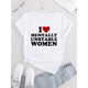 thumbnail image 2 of Camiseta De Mujer Camisetas Femeninas Verano Estampado De Ropa Casual Con Cuello RedondoSimple English Love Pattern Print Women's Fashion Trendy Round Neck Short Sleeve, Simple Casual Sports T-shirt, 2 of 6