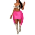 thumbnail image 2 of VISgogo Falda corta hueca lateral para mujer, falda de media cadera de cintura alta de Color sólido de estilo informal de verano para mujer VISgogo moda, 2 of 5