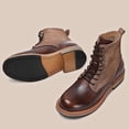 thumbnail image 3 of Botas para hombre, zapatos de cuero para hombre, botas de media caña con suela gruesa, botas de herramientas, botas de tendencia para hombre, 3 of 5
