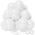 thumbnail image 1 of Globos KUULBELA de 12 pulgadas de látex blanco, 110 unidades con 2 cintas, 1 of 8