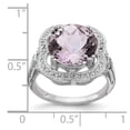 thumbnail image 2 of FB Jewels Sterling Silver Rhodium Checker-Cut Pink Quartz Ring, 2 of 2