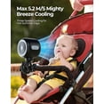 thumbnail image 4 of Oscillating Fan, Stroller Fan, Standard Version Portable Fan with Flexible Tripod Clip-on for Car Seats with Usb Rechargeable Battery Operated 3 Speeds and Quiet Operation for Travel Gear, 4 of 7