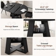 thumbnail image 6 of Hawsaiy Extendable Round to Oval Dining Table Set for 4–6, Space-Saving Wooden Table with Hidden Storage, Expandable Dining Table with Upholstered Chairs(Black Table+4 Black Chairs), 6 of 10