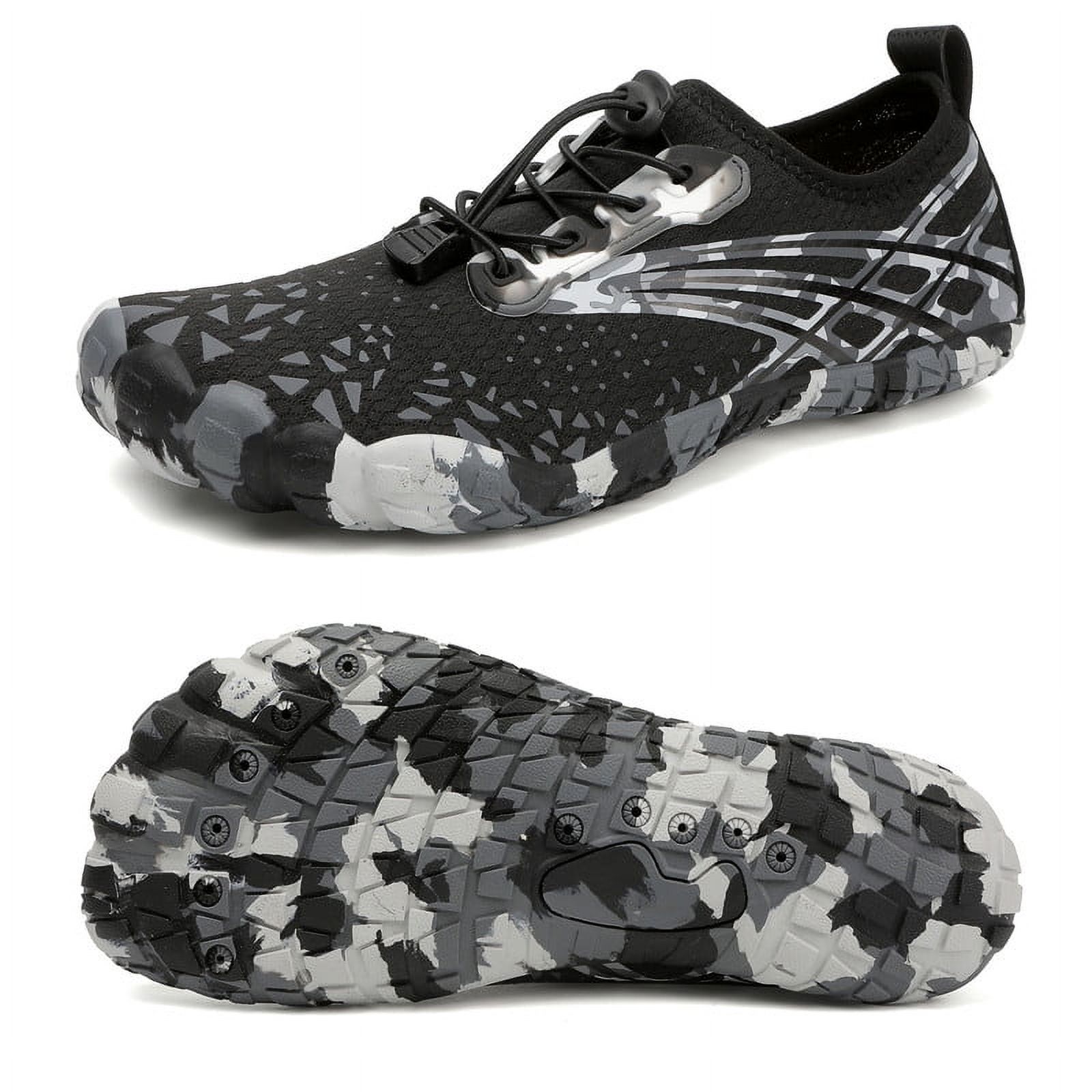 Stepedia Women's Men's Water Shoes Non Slip Quick Dry Athletic Aqua Shoes for Beach Swimming, Black