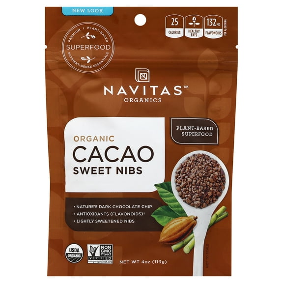 Navitas Sweetened Organic Cacao Nibs 4 oz (Pack Of 12)