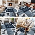 thumbnail image 6 of Navy Blue Plaid Large Area Rugs for Bedroom Living Room, Soft Non Slip Carpet Bedside Rug, Farmhouse Animals Tree Vintage Rectangular Floor Cover Kitchen Accent Rug 5'x8' for Dining Room/Office, 6 of 9