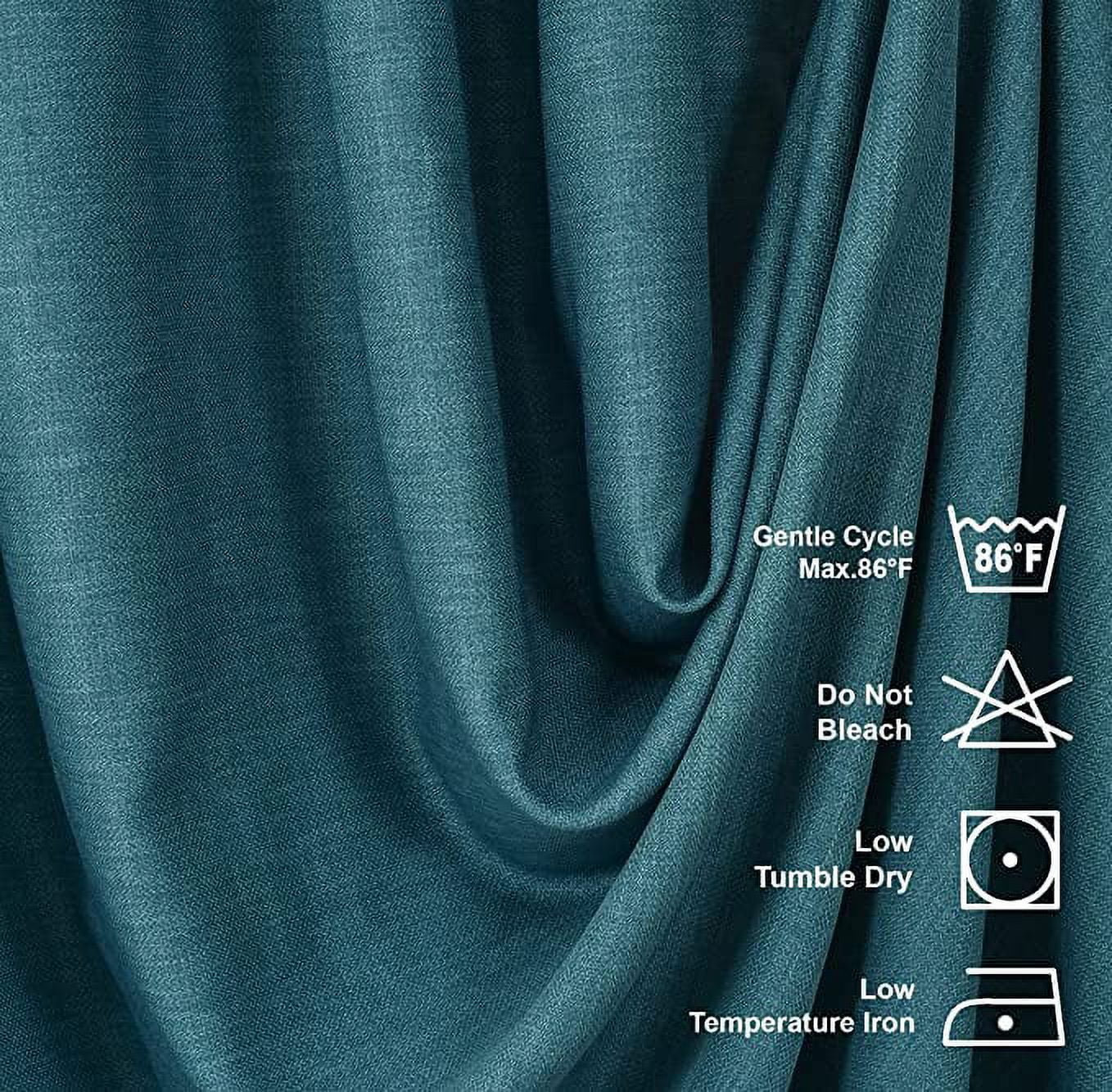 3S Brother's Home Decorative Indigo Blue Curtains Extra Wide Extra Long Luxury Colors Linen Look Custom Made 5-25 Feet Made in Turkey Hang Back Tab ( 1 Panel ) Home Décor (52"Wx108"L)