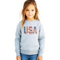 thumbnail image 5 of Ink-Printed USA Distressed Flag Sweatshirt for Women Kids July 4th Family Matching Crewneck Gray Sweatshirt Youth Small, 5 of 8