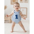 thumbnail image 4 of BemeyourBBs Infant Baby Boy Girl First Birthday Outfit  one-piece  Romper Overalls 1st Years Old Birthday Clothes Loose Fit Number Print Sleeveless Bodysuit Playsuit Jumpsuit, 4 of 9