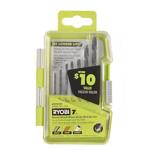 Black Oxide Round Shank Drill Bit Set (7-Piece)