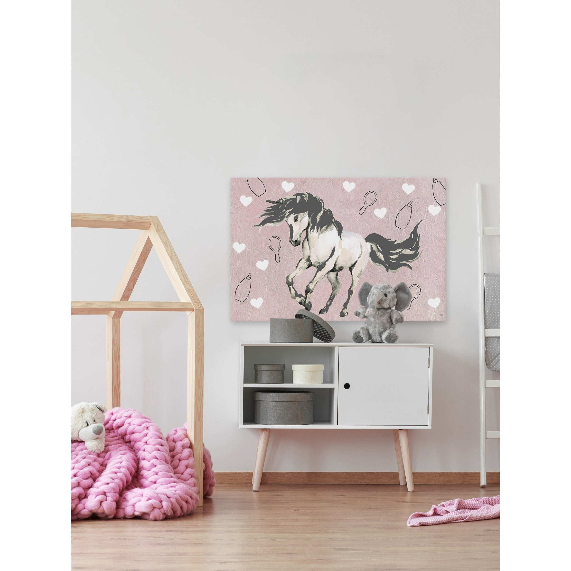 Marmont Hill Grooming Unicorn Canvas Wall Art