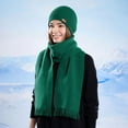thumbnail image 2 of OWUUcdse Women's Hat & Scarf Sets, Two Pieces Soft Thermal Knitted Winter Beanie and Scarf Green Size One Size, 2 of 6