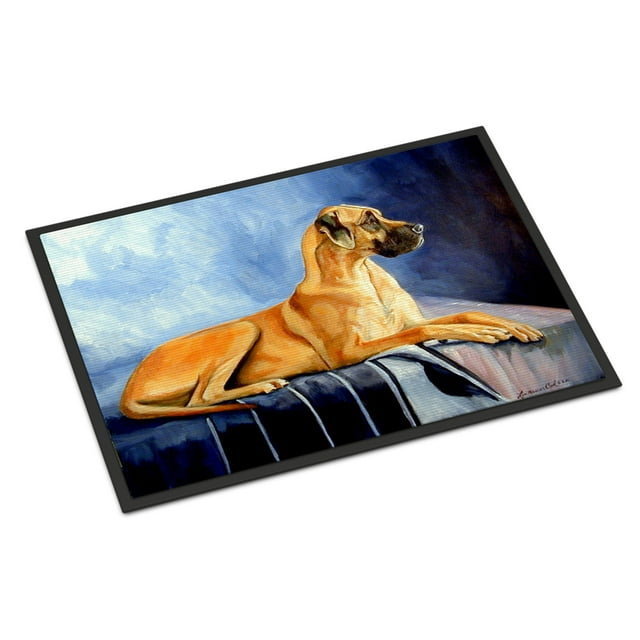 Carolines Treasures 7204MAT Natural Fawn Great Dane Tapis Intérieur Ou Extérieur - 18 x 27 Po.