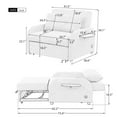 thumbnail image 4 of Aukfa 41.5"W Oversize Pull Out Sofa Bed with Wing Tables and USB Port, Convertible Sleeper Chair, Futon - Gray, 4 of 8